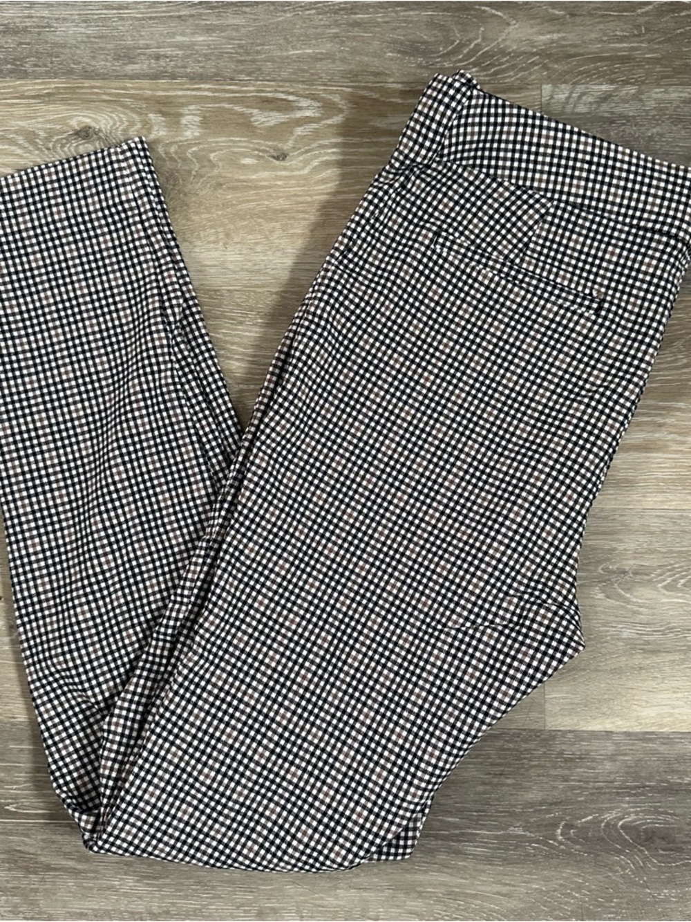 Maurice‘s black and brown gingham skinny stretch waist pants Sz L long